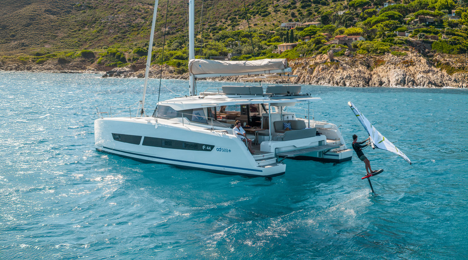 Fountaine Pajot 44 Catamaran on the water