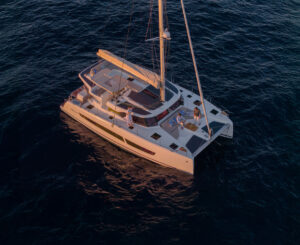 Fountaine Pajot 44 Catamaran on the water