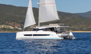 Fountaine Pajot 44 Catamaran on the water