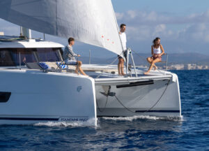 Fountaine Pajot 44 Catamaran on the water