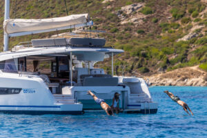 Fountaine Pajot 44 Catamaran on the water